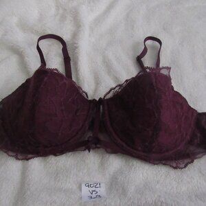 Victoria's Secret Burgundy Lace Balconette Size 36B 9021  USED